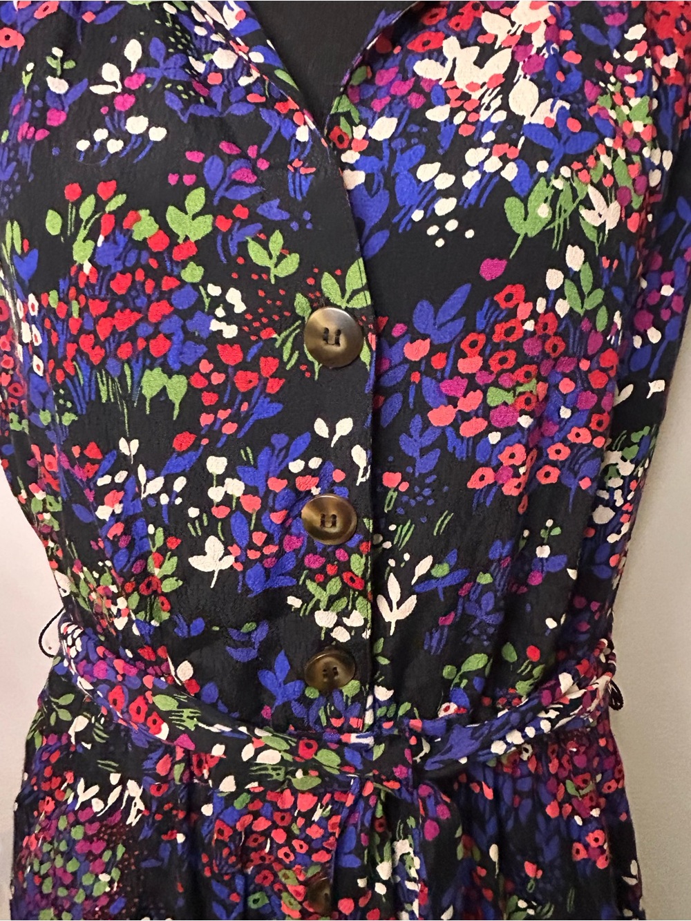 CONVERSATIONS BY ANTHROPOLOGIE 35 of 52 FLORAL MIDI DRESS SIZE 8 - Picture 4 of 10